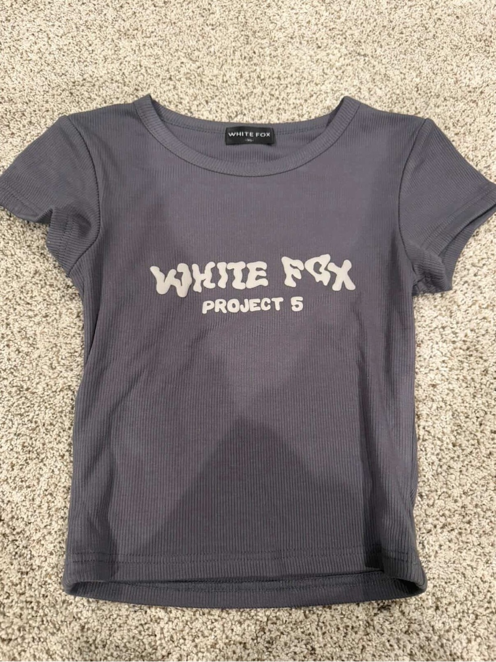 White Fox Project 5 Ribbed Baby Tee